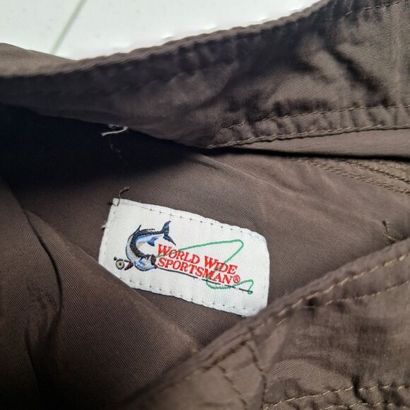 World Wide Sportsman Shorts Fishing Lightweight Summer Womens 10 Brown Pockets - Picture 4 of 10